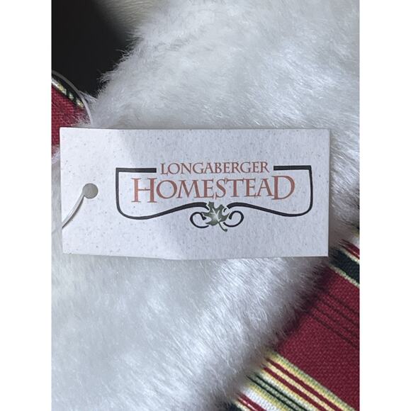 Longaberger Homestead Holiday Striped Tote Bag W/ Holiday Striped Mini Stocking - Picture 7 of 11